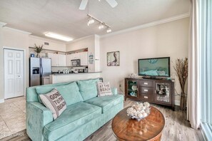 TV, DVD player, stereo