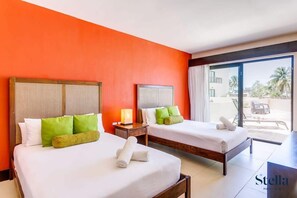 2 bedrooms, iron/ironing board, travel crib, WiFi - Beachfront Gem  Pool, Gym, Patio by 5th Avenue (Playa del Carmen)