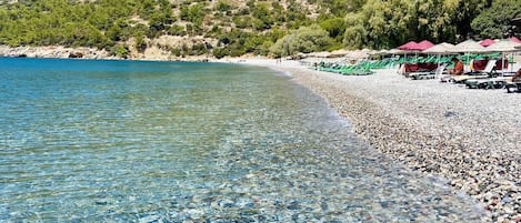 Playa privada, arena blanca, traslado desde/hacia la playa gratis
