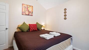 2 bedrooms, iron/ironing board, travel crib, WiFi