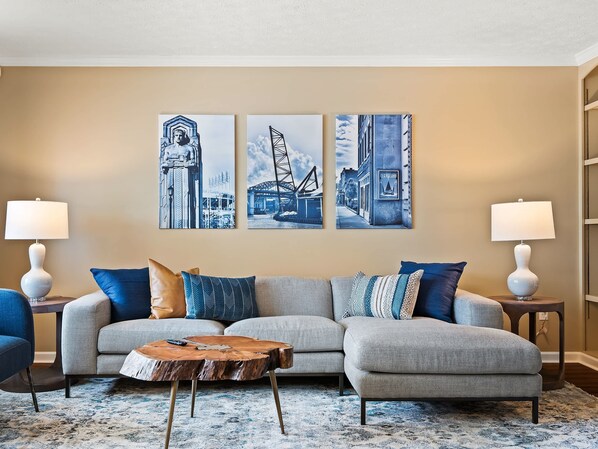 TV, fireplace, offices - ADA-Accessible Home Steps from Cleveland Clinic (Cleveland)