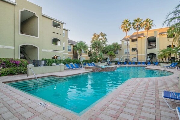 Outdoor pool, a heated pool