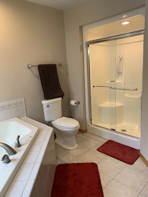 Shower, jetted bath, towels, soap - Beautiful home available for EAA! (Oshkosh)