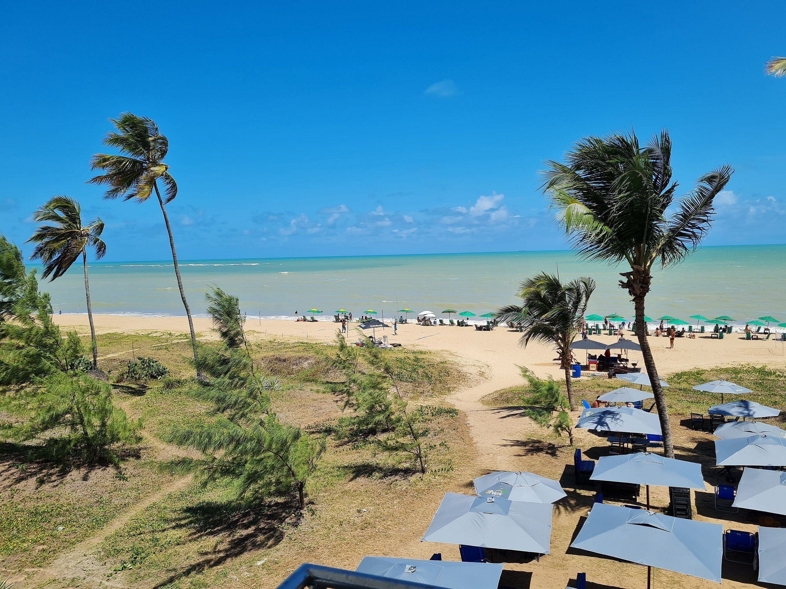 On the beach, white sand