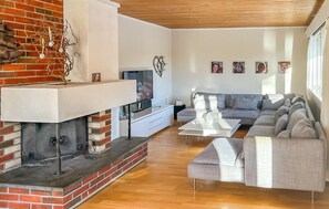 Televisión y chimenea 