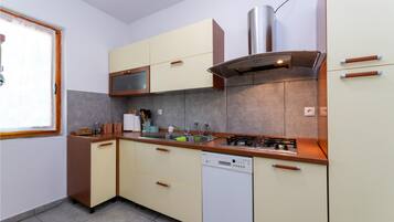 Fridge, oven, stovetop, dishwasher