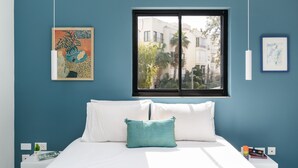 Design Apartment | 2 bedrooms, laptop workspace, blackout curtains, iron/ironing board - New Design & Sunny Balcony in TLV Center (Tel Aviv)