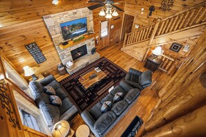 Smart TV, fireplace, DVD player
