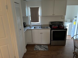 Cottage, 1 Bedroom | Private kitchen | Fridge, oven, coffee/tea maker, toaster