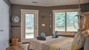 1 slaapkamer, een strijkplank/strijkijzer, gratis wifi, beddengoed