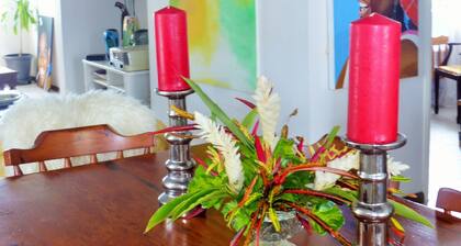 Cozy apartment in a tropical setting with art studio