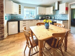 Dishwasher, high chair, cookware/dishes/utensils