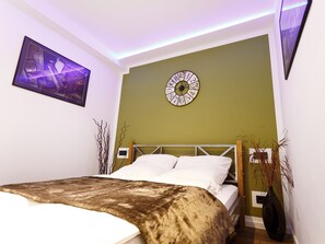 1 soveværelse, sengetøj