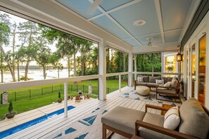 Terrace/patio - Private Waterfront Estate w/ Pool & Hot Tub - 10 Miles to Sav Historic District (Savannah)