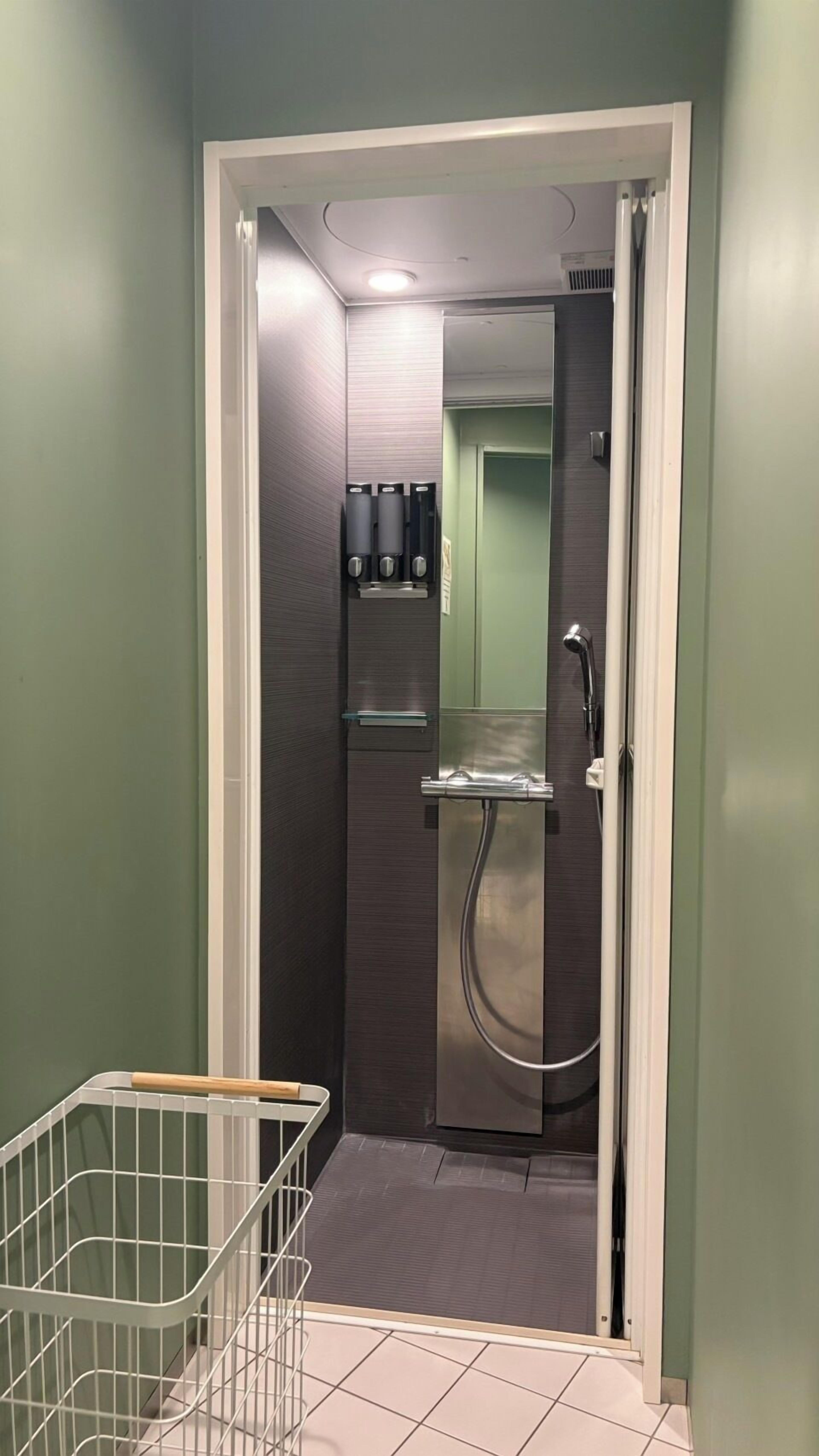 Shower, hair dryer, slippers, electronic bidet