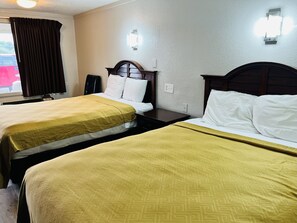 Standard Room, 2 Double Beds, Non Smoking | Free WiFi, bed sheets