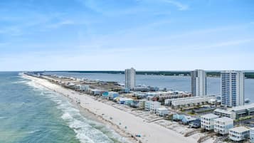 Beach nearby, sun loungers