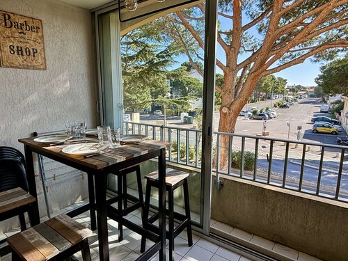 Argelès-sur-Mer: Studio à 400m de la plage, piscines, parking, animaux admis