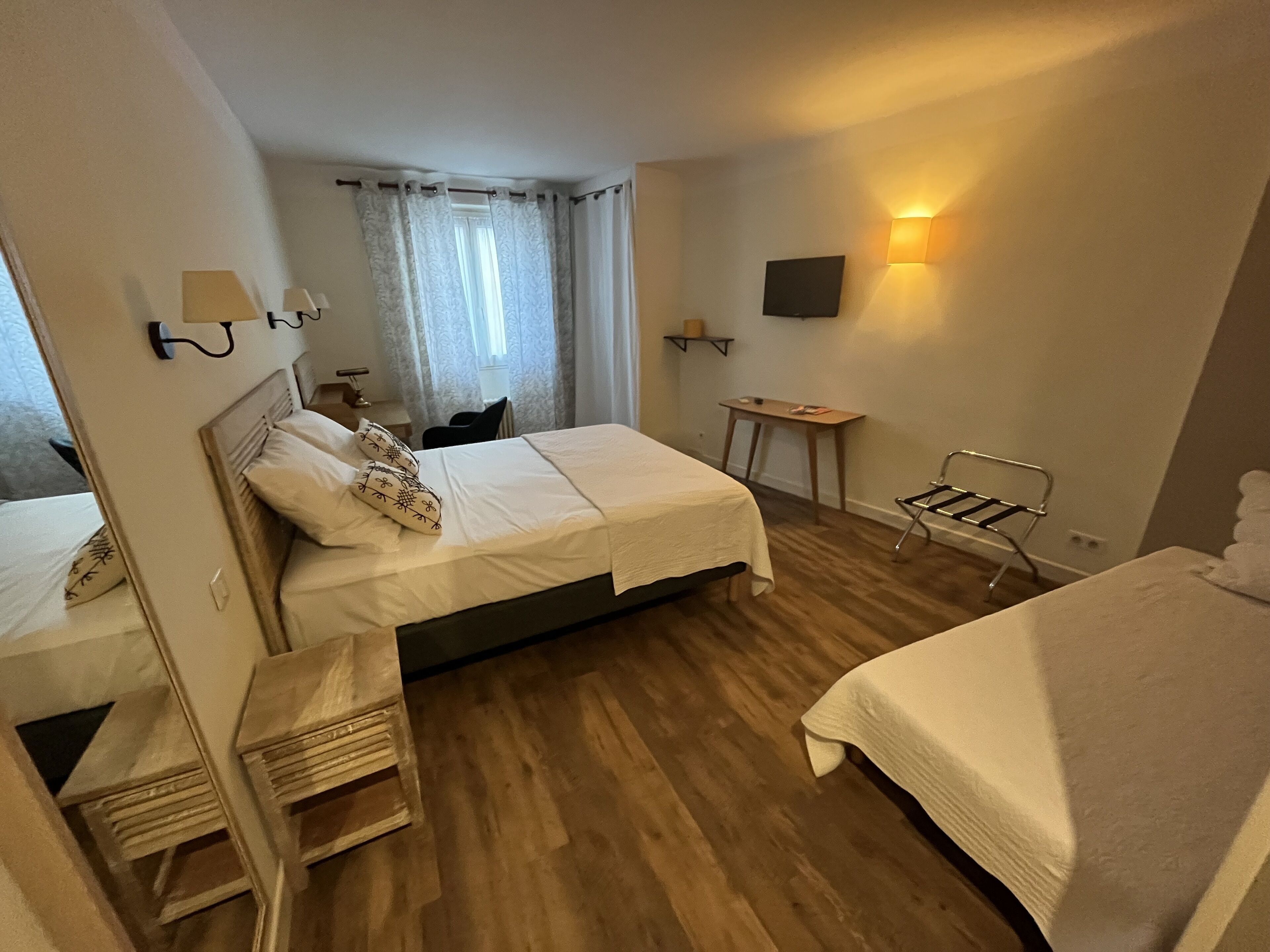 In-room safe, desk, laptop workspace, blackout curtains