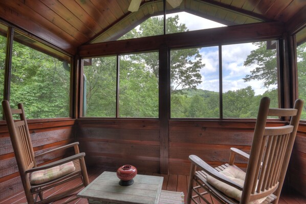 Interior - Unleash adventure at Four Ridges! This pet-friendly haven offers a hot tub, firepit, WiFi, and doorstep hiking for boundless exploration (Cherry Log)