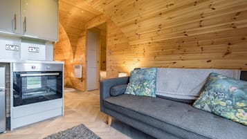 Cabin | Living area | Flat-screen TV, fireplace
