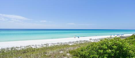 On the beach, beach towels