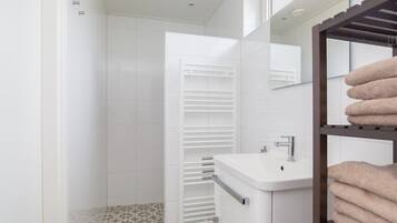 Dusche, Haartrockner, Handtücher