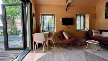TV, fireplace, offices