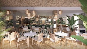 3 restauranter, lunsj og middag serveres, asiatiske retter