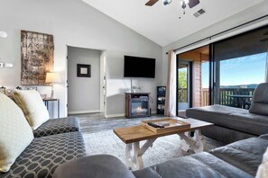 Condo, Multiple Beds, Pool Access, Mountain View (Grand View at the Pointe ) | Living area | 42-inch flat-screen TV with digital channels, fireplace