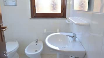 Shower, bidet, towels
