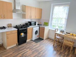 Apartment | Private kitchen | Fridge, microwave, oven, stovetop