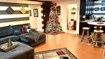 TV connectée, cheminée, chaßne hi-fi