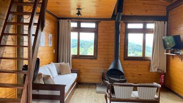 Cabane Familiale, cuisine, vue montagne | Vue depuis lâhĂ©bergement