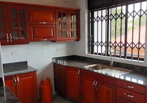 Apartment | Private kitchenette | Full-size fridge, microwave, oven, stovetop - NL JOSEPHINES APARTMENTS (Kampala)