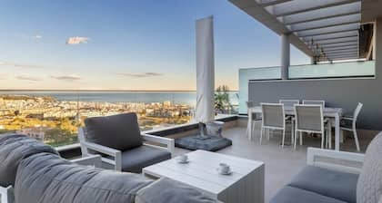 Modern 3 bedroom penthouse with mountain and sea views.