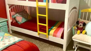 2 bedrooms, desk, iron/ironing board, travel cot