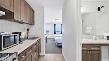 Room, 2 Queen Beds, Kitchen, Oceanfront | Private kitchen | Fridge, microwave, coffee/tea maker, paper towels