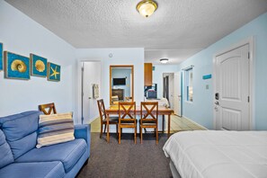 Suite, 2 Bedrooms, Pool View | Living area | 43-inch Smart TV with cable channels, Netflix, Hulu - The Sand Dunes (Kure Beach)