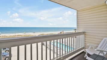 Room, 2 Queen Beds, Kitchen, Oceanfront | Terrace/patio