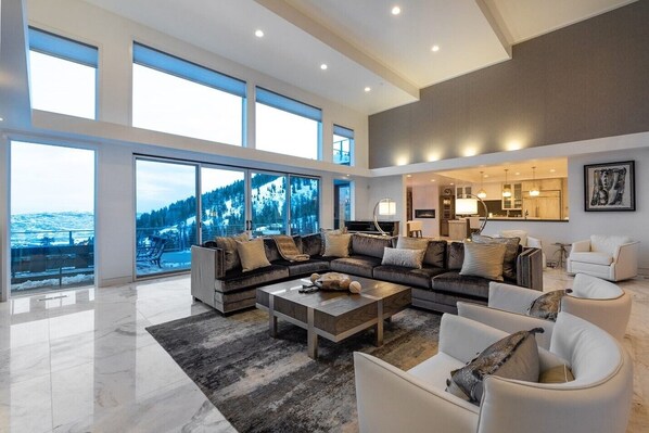 Smart TV, fireplace, video games, DVD player