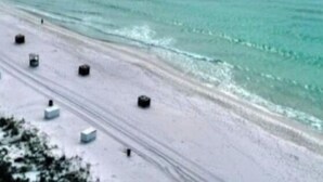 A beach with a clear view of the ocean and a sandy shoreline. - Beachfront~ Unforgettable view! (Panama City Beach)