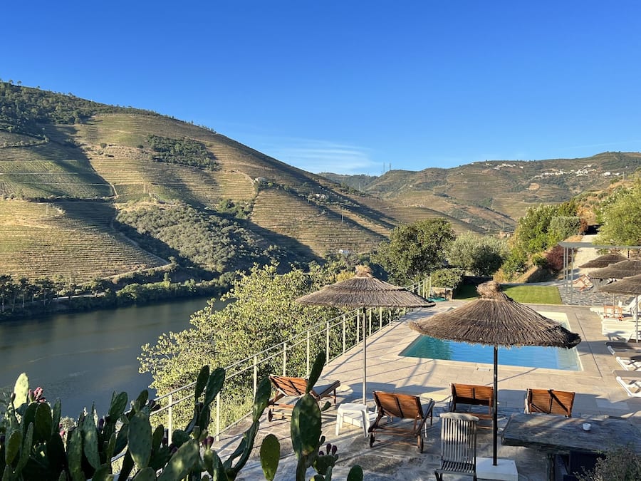 Seasonal outdoor pool, pool umbrellas, pool loungers