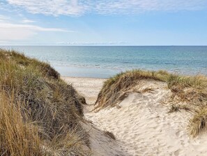 A beach path leading to the sea with sand and grass on either side. - 4 Star Holiday Home in Frederiksvaerk (Frederiksvaerk)