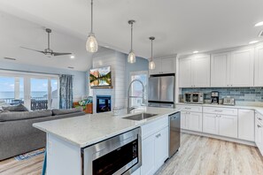 Fridge, microwave, oven, stovetop - Bay View, New Construction on Broadkill Beach (Milton)