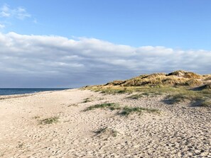 A beach with dunes and a clear sky. - 4 Person Holiday Home in Frederiksvaerk (Frederiksvaerk)