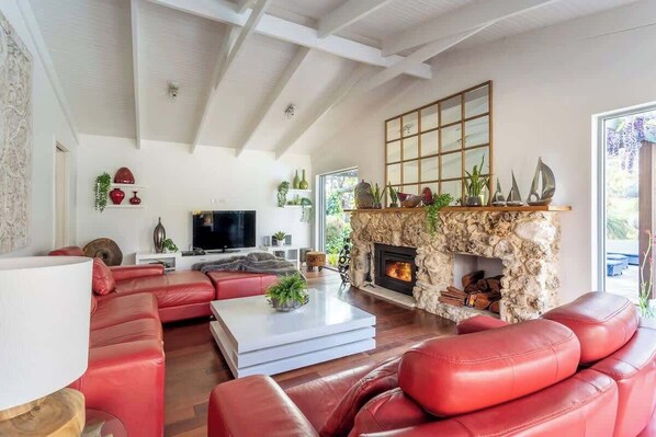 TV, fireplace, offices