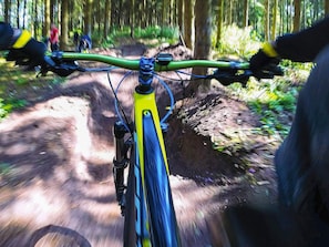 A mountain bike on a forest trail. - 4 Person Holiday Home in Salen (Salen)