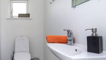 A bathroom with a toilet, a sink, and a window.
