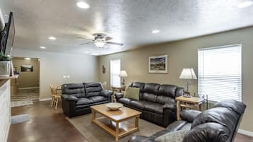 TV connectée, cheminée, jeux vidéo, lecteur de DVD